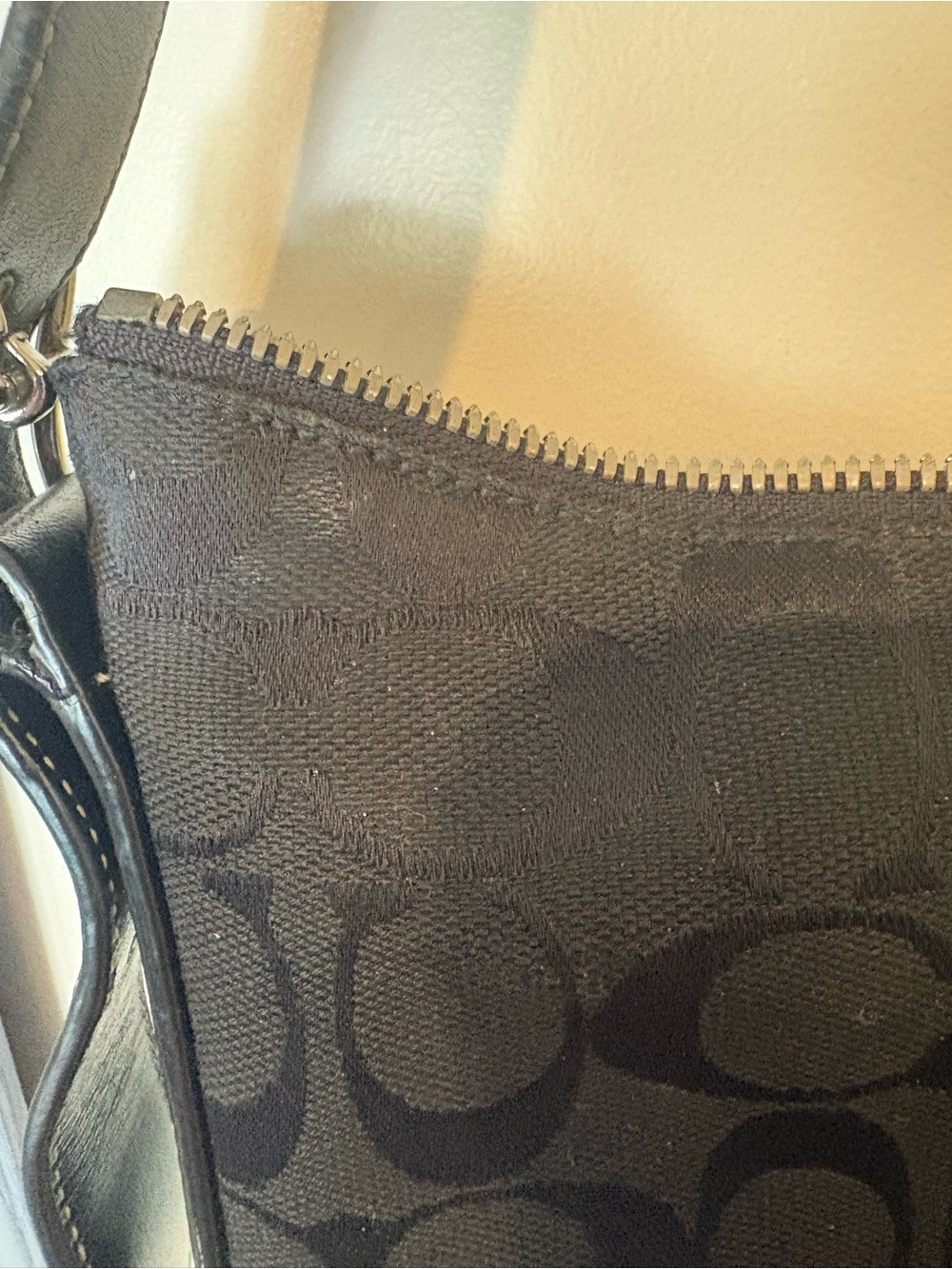 Vintage Y2K Coach Black Signature Monogram Demi Hobo Shoulder Bag Purse 6047 - Picture 8 of 10